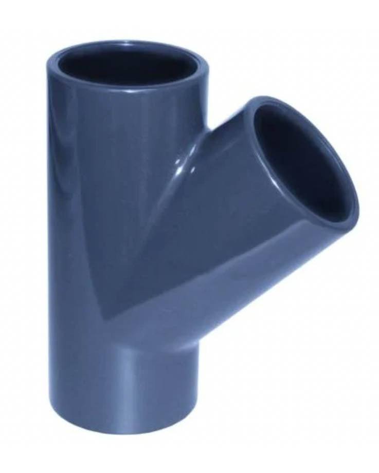 SiBO PVC T-Stück 45° Klebemuffe – hochwertiges Verbindungsstück für Teichbau