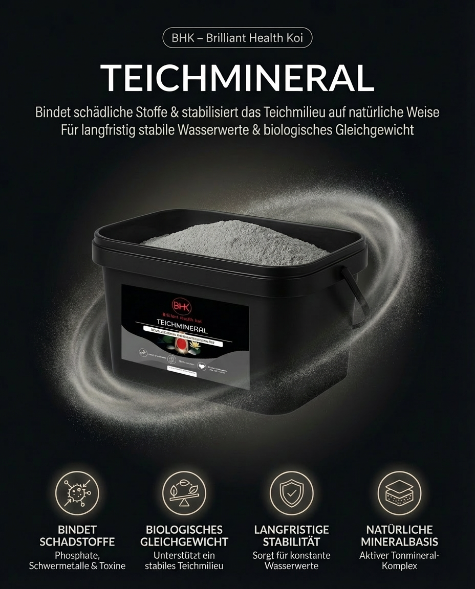 BHK Teichmineral zur Stabilisierung der Wasserwerte und Bindung von Schadstoffen im Koi Teich