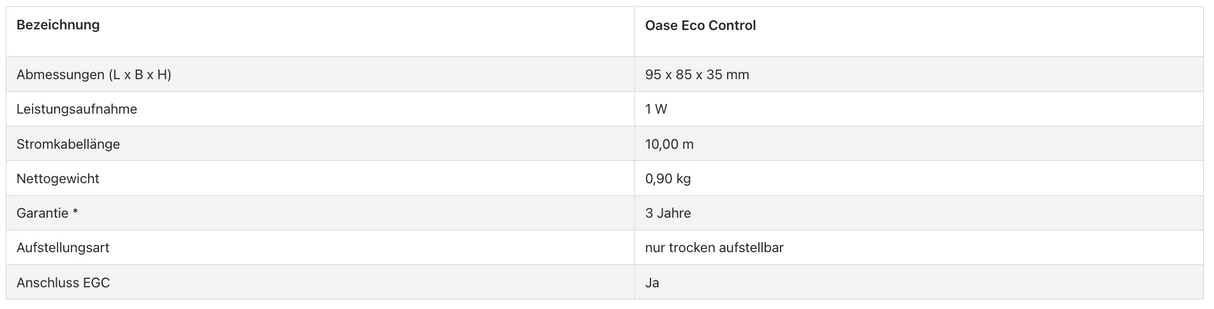 Oase Eco Control
