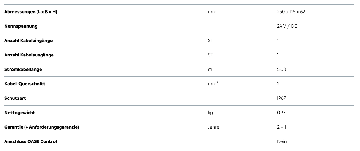 Oase LunAqua Connect Verl.-Kabel 5m weiß
