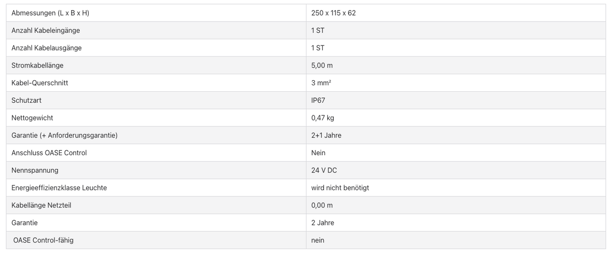 Oase LunAqua Connect Verl.-Kabel 5m RGB