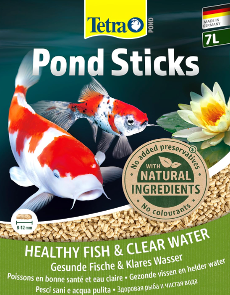 Tetra Pond Sticks - Fischfutter für alle Teichfische, unterstützt gesunde Fische und klares Wasser im Teich