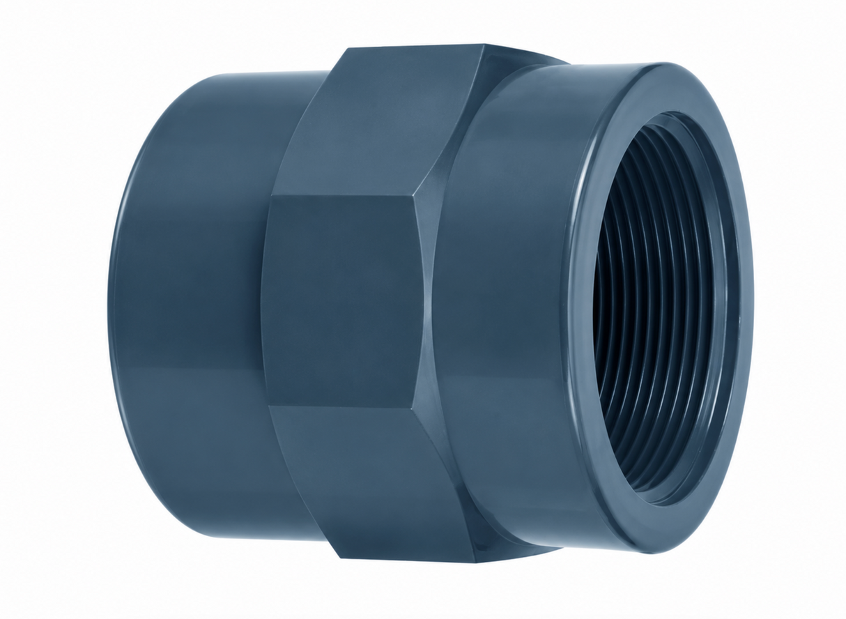 PVC Gewindemuffe mit 2x Innengewinde PN 16