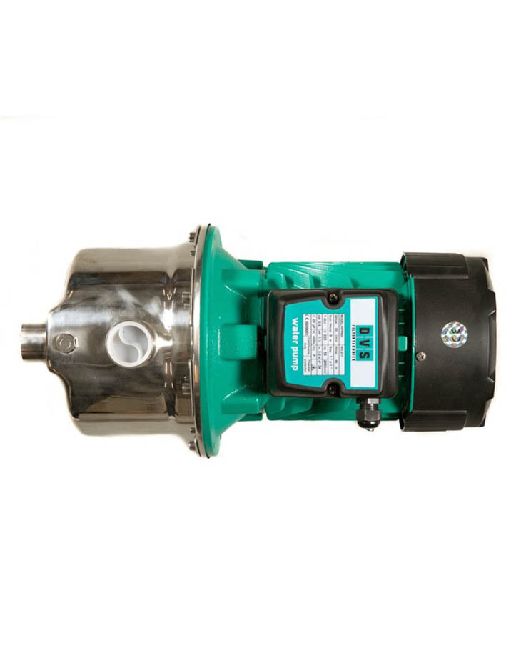 DVS HPP800 Spülpumpe Seitenansicht mit Anschlüssen und Motor
