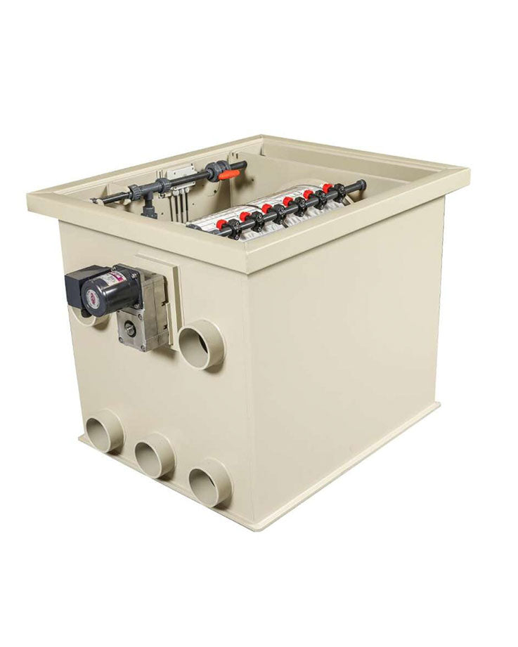 DVS PP35-P Trommelfilter Innenansicht mit Edelstahlsieb und Filtertrommel