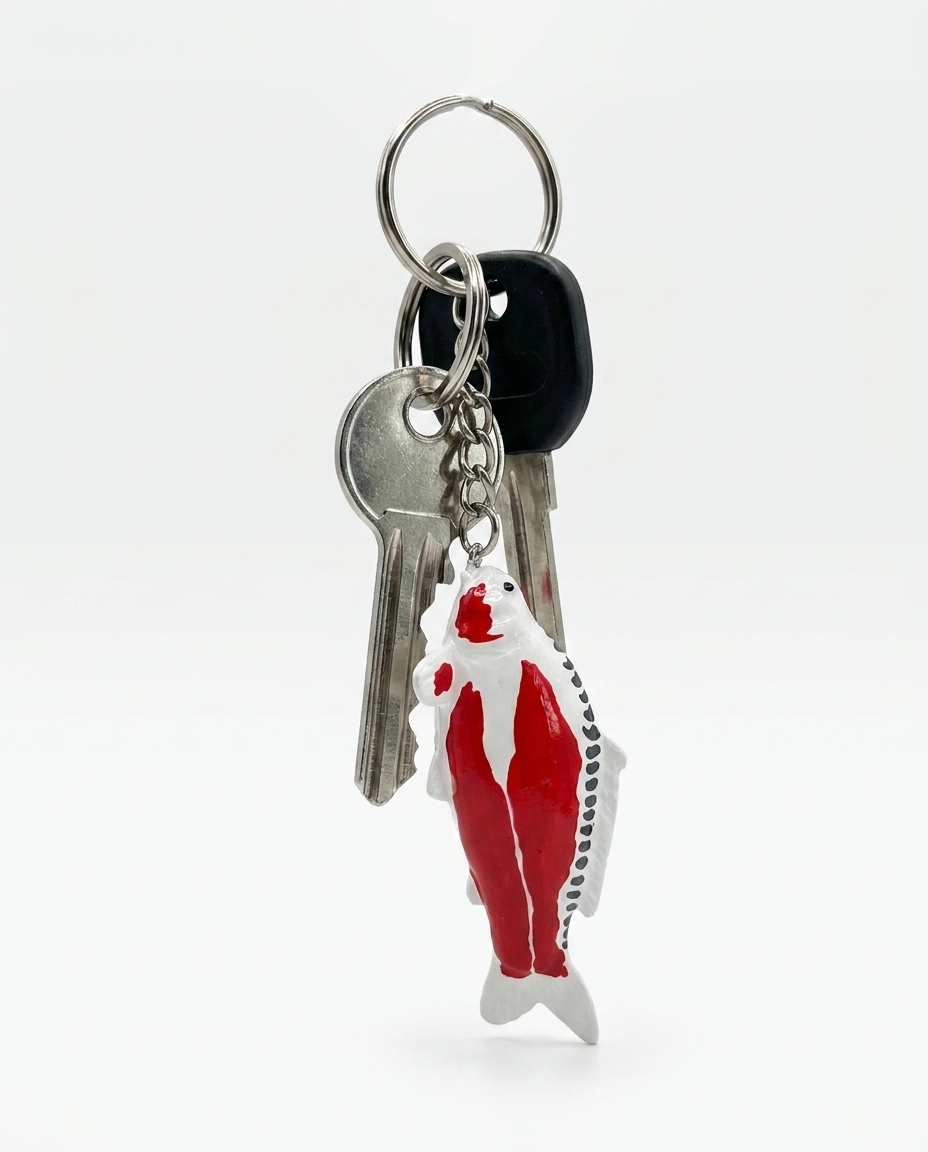 Limitierte Koi Figur Maruten Shusui Koi Schlüsselanhänger – handbemalte Koi Schlüsselanhänger