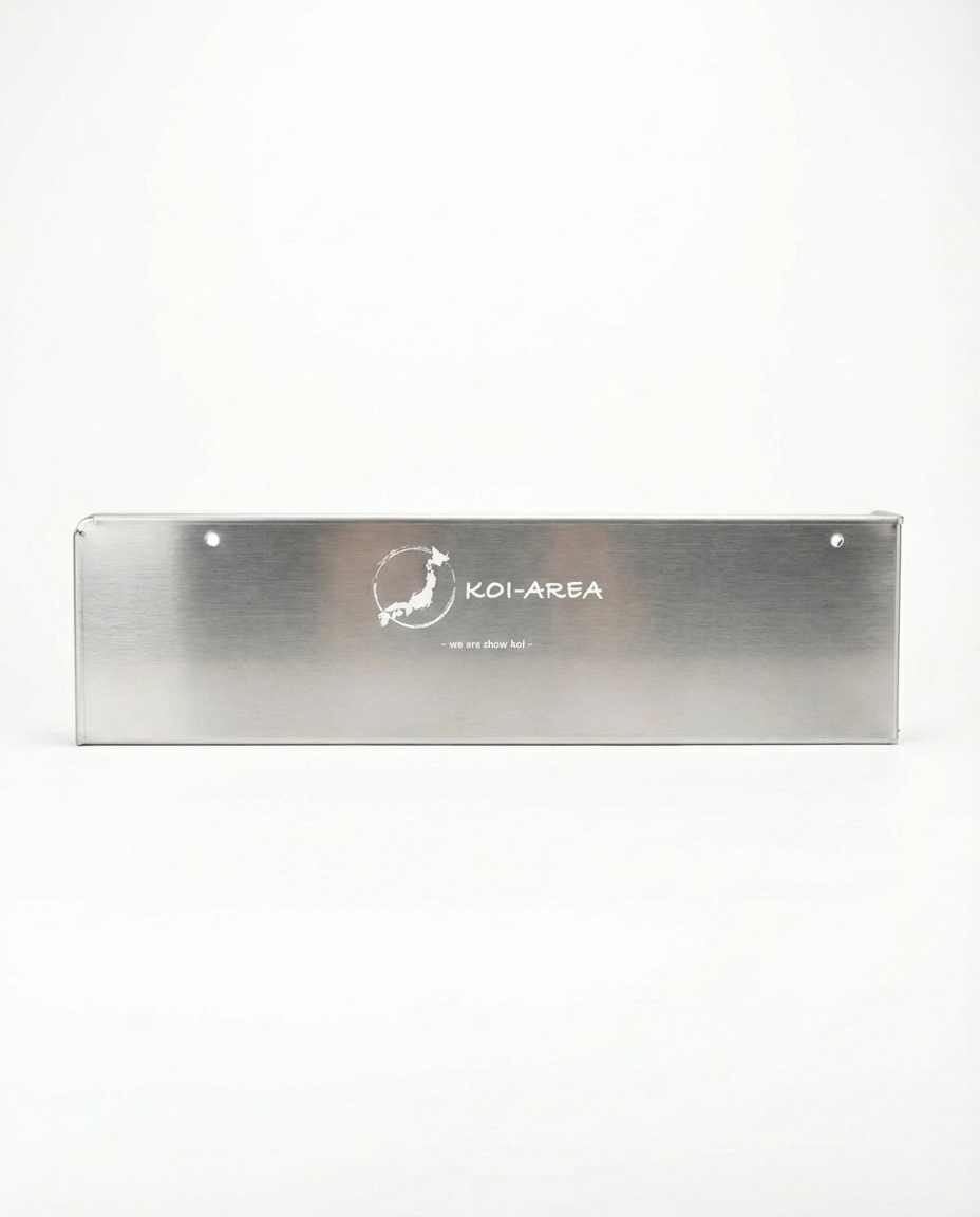 Koi-Area Koi Messschieber 60 cm aus Acryl – Rückseite mit Koi-Area Logo