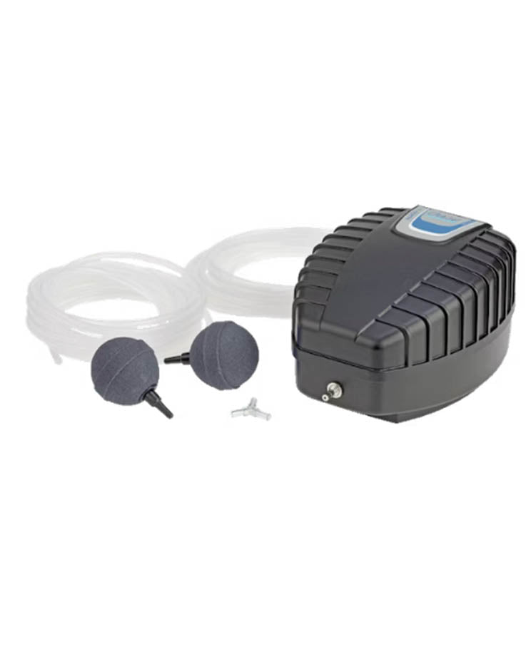 Oase AquaOxy 250 Luftpumpe mit Luftschläuchen und Ausströmersteinen zur Sauerstoffversorgung im Teich