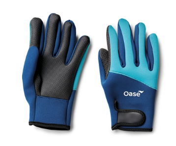 Rückseite der Oase Neopren Teichhandschuhe mit elastischem Material
