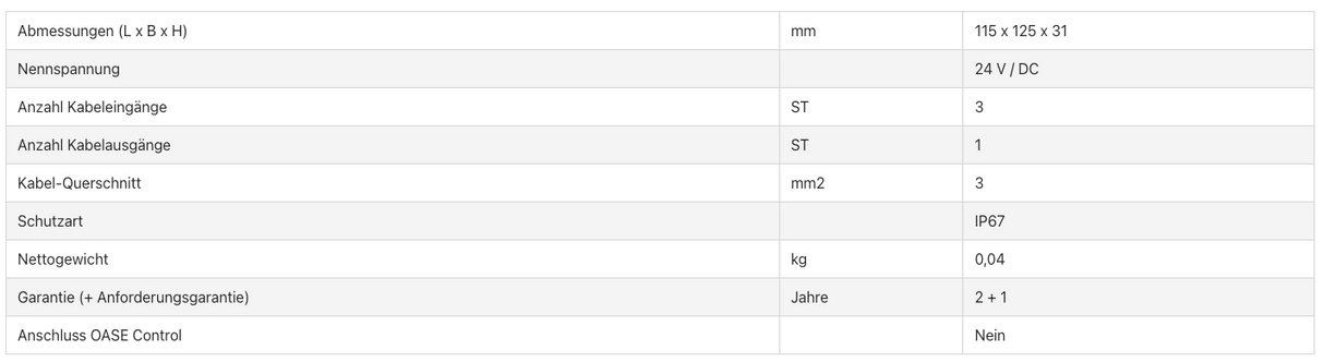 RGB Dreifach Verteiler fĂŒr LunAqua Connect Gartenbeleuchtung