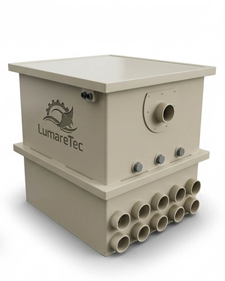 PP100 LumareTec Trommelfilter für Koi Teich Profi Filteranlage mit vielen Anschlüssen für hohe Durchflussleistung und große Teiche