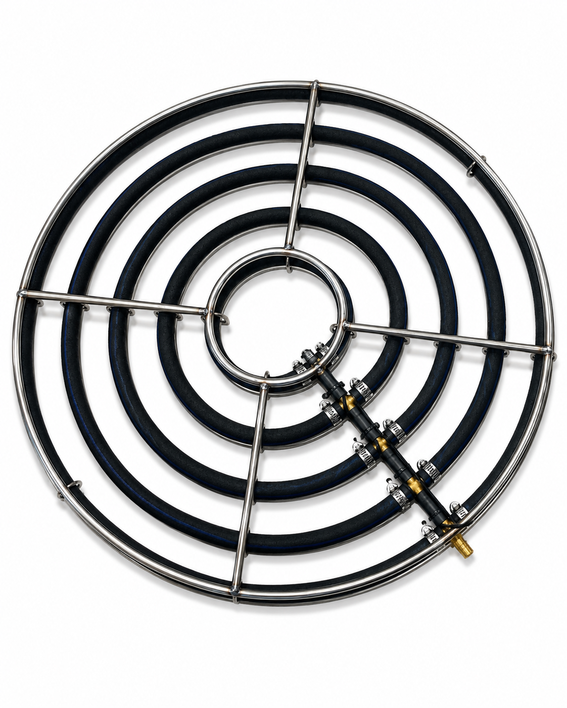 Edelstahl-Belüfterring mit fünf Ringen und 55 cm Durchmesser für Koi- und Gartenteiche
