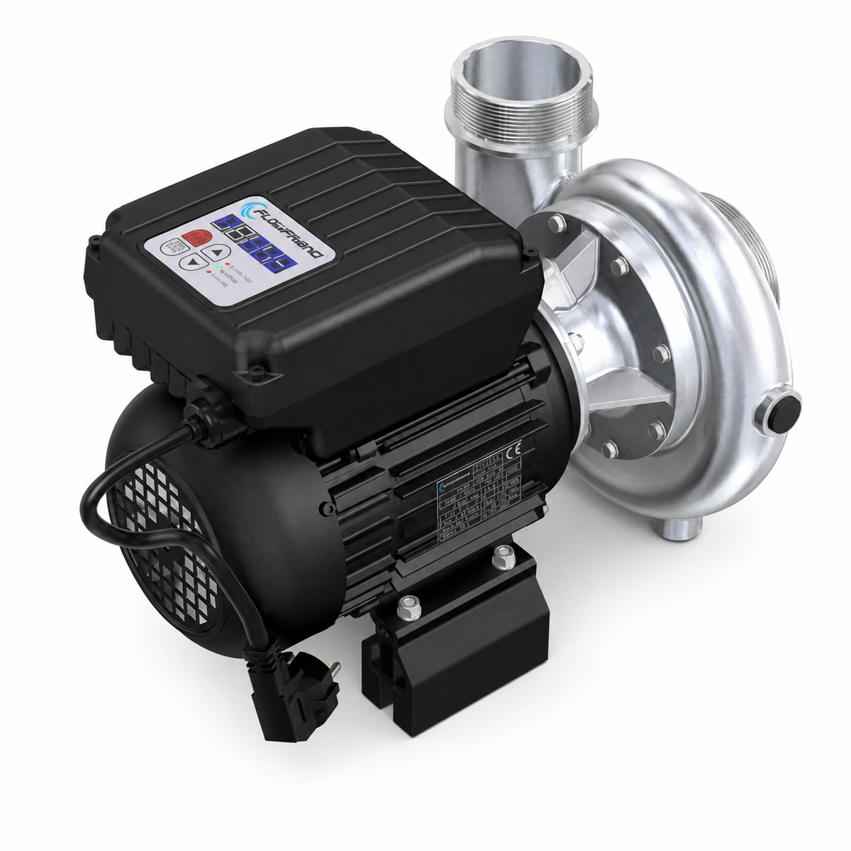 FlowFriend Premium HPN110 regelbare Hochdruckpumpe mit Edelstahl-Pumpengehäuse, Motor und integrierter Steuerung für anspruchsvolle Wassersysteme