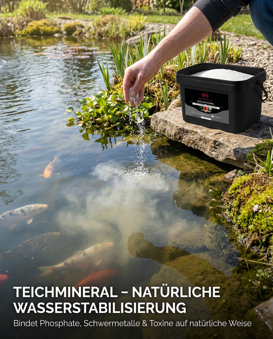 BHK Teichmineral – Natürliche Wasserklärung für Koi- und Gartenteiche