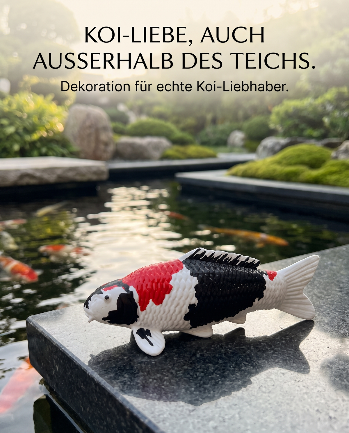 Limitierte Koi Figur Showa 1 - handbemalte Koi Figuren stilvolle Teich- & Gartendekoration