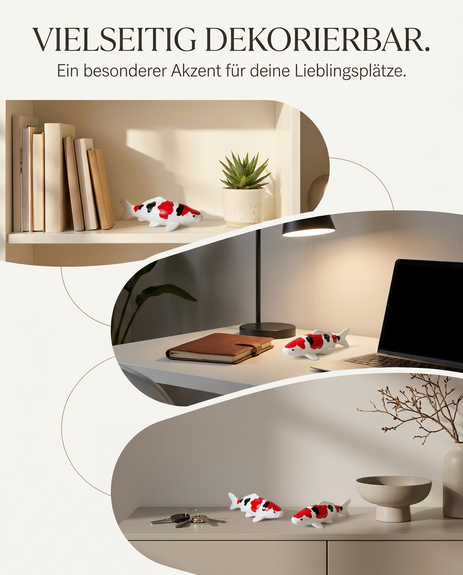ekorative Karpfen-Figur für Wohnbereich, Eingangsbereich und moderne Wohnaccessoires mit japanisch inspirierter Gestaltung