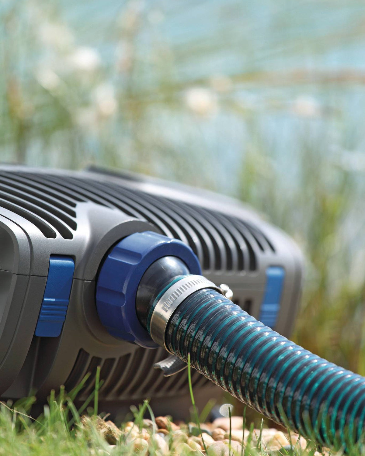 OASE AquaMax Eco Premium 12 V im Einsatz am Teich