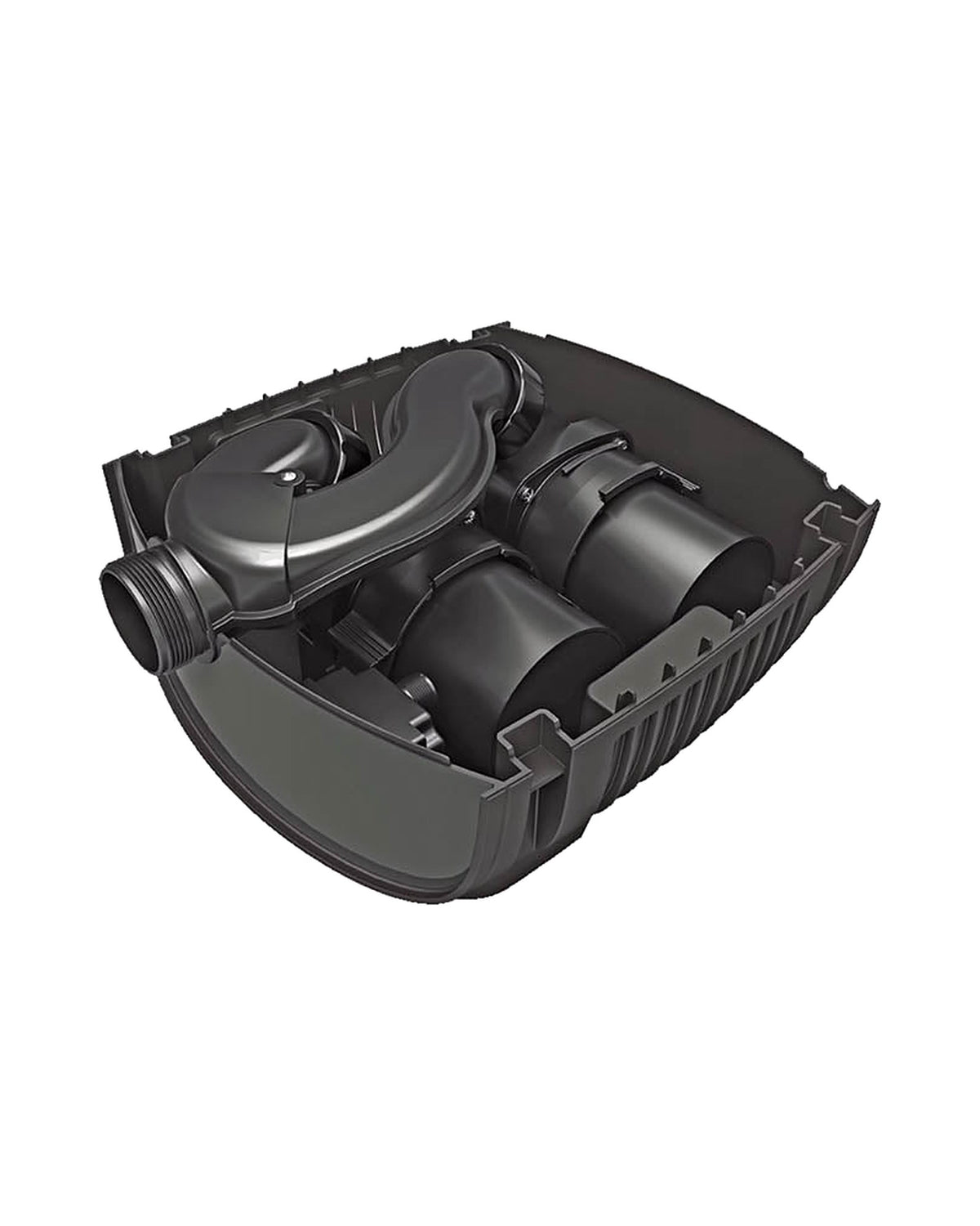 Innenansicht der OASE AquaMax Eco Twin mit zwei Motoren
