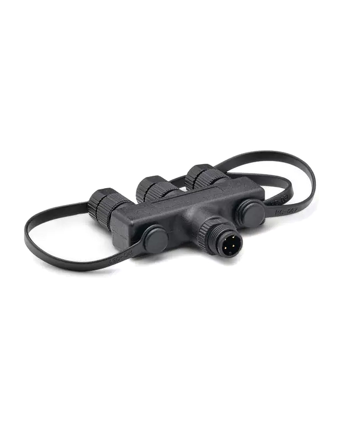 OASE LunAqua Connect Dreifach-Verteiler RGB mit drei Buchsen, Schutzkappen an Bändern und 4-poligem Stecker
