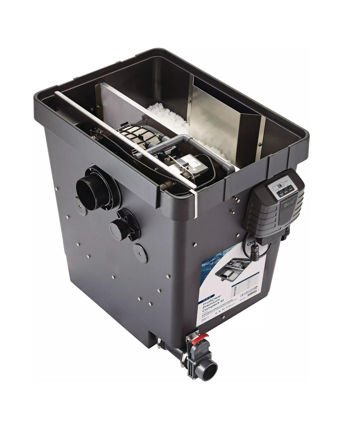 OASE ProfiClear Premium Compact-M gepumpt ohne Deckel, Zulauf- und Steuerseite