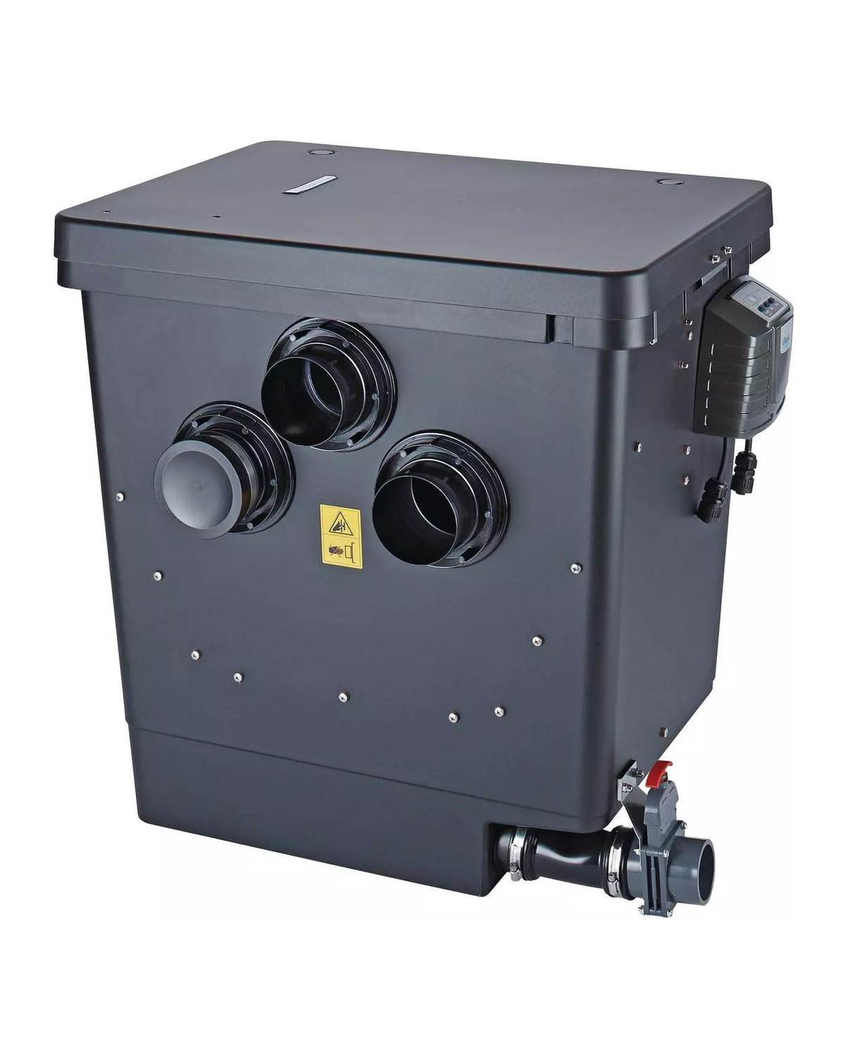 OASE ProfiClear Premium Compact-M Gravitation OC, Zulaufseite mit DN-110-Anschlüssen