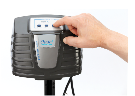 OASE Control Steuereinheit des OASE ProfiClear Premium TF-L Gravitation OC zur Einstellung und Steuerung der Trommelfilterfunktionen.