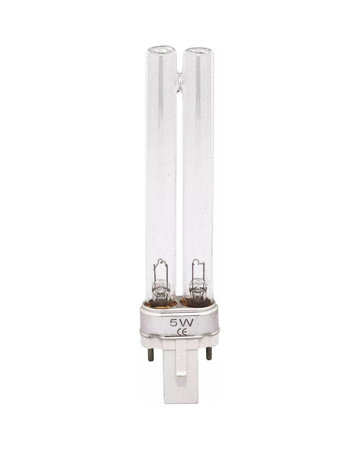 OASE UVC-Ersatzlampe 5 W stehend: zwei Röhren auf dem Sockel mit 2 Stiften, Aufdruck 5W