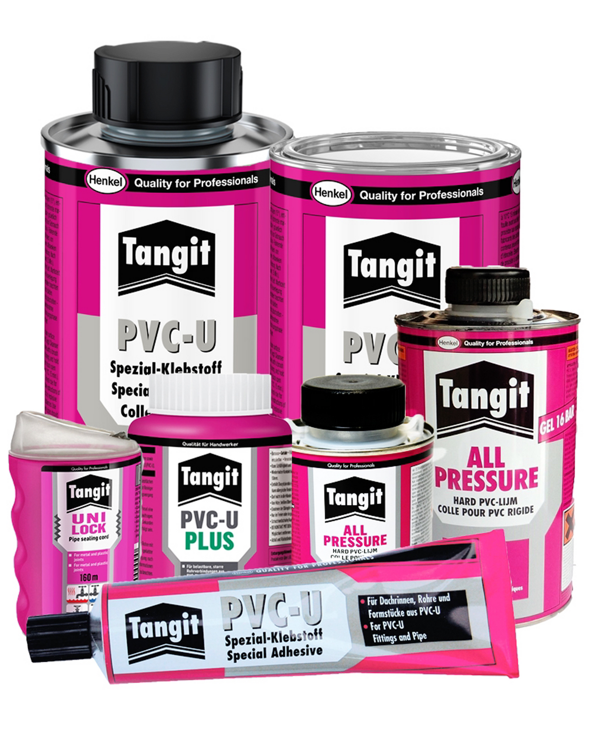 Tangit PVC-U Kleber, Reiniger, PVC Plus und Uni-Lock für Teich Druckrohrsysteme
