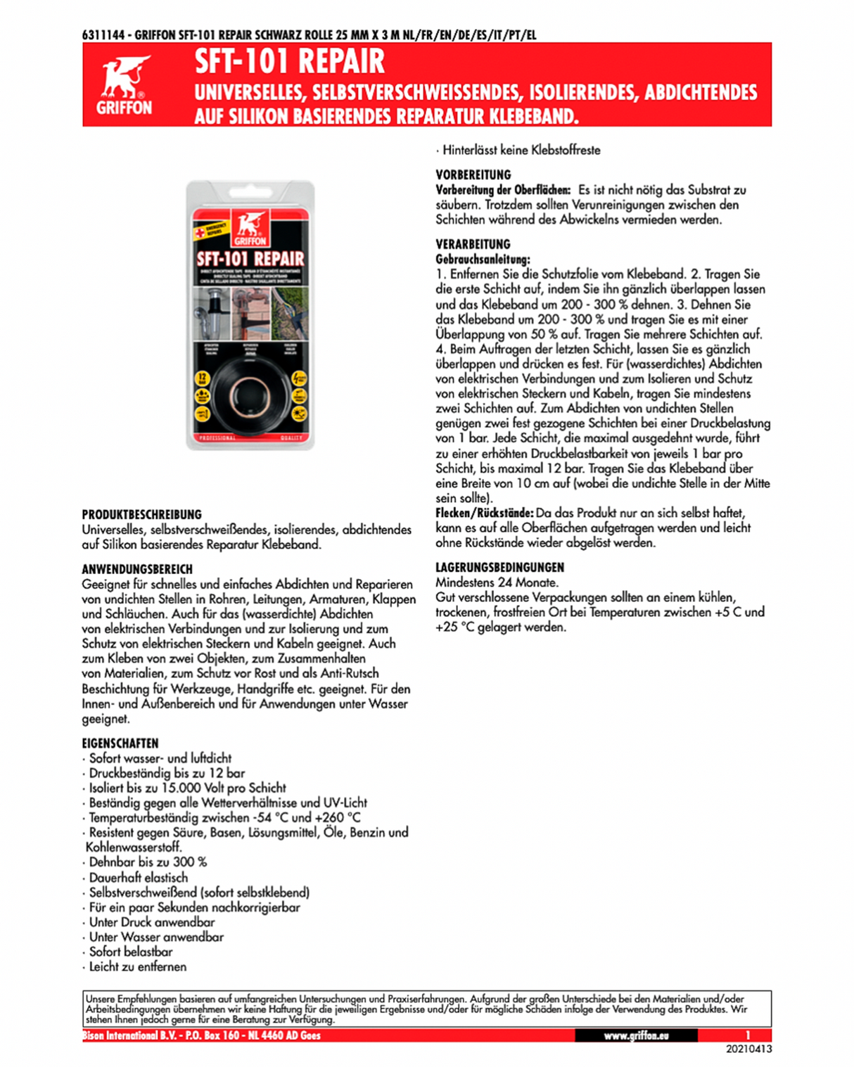 Griffon SFT-101 Reparaturband 3m