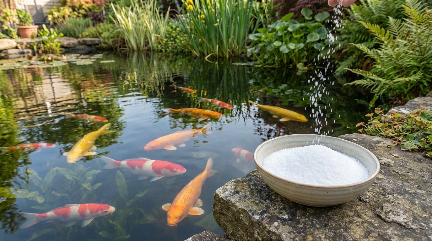 Salz im Koiteich – Wann, warum und wie viel? 🧂🤏🏻