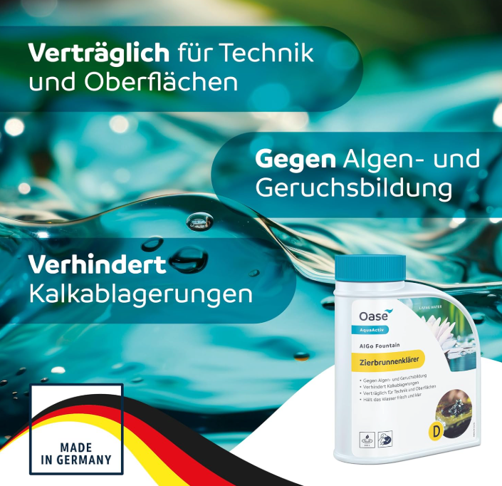 Oase Zierbrunnenklärer AlGo Fountain 5 L – Klarwasser für Brunnen & Wasserspiele