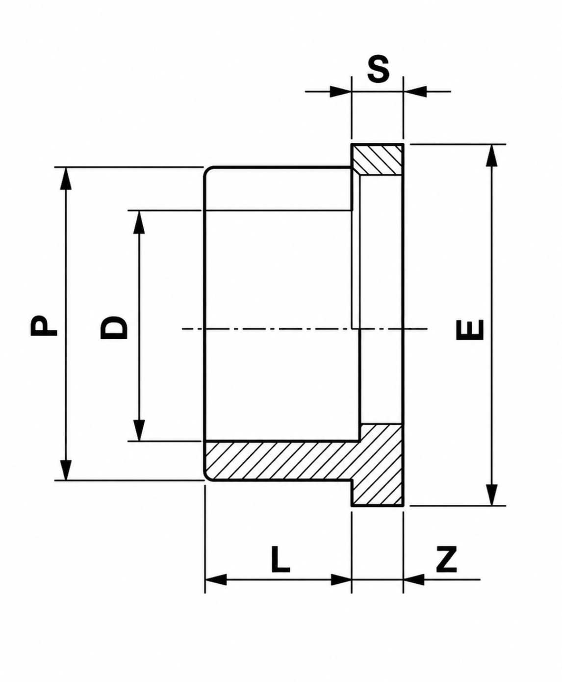 PVC Bundbuchse  PN 16