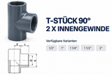 PVC T-Stück 90° mit 3x Innengewinde PN 16