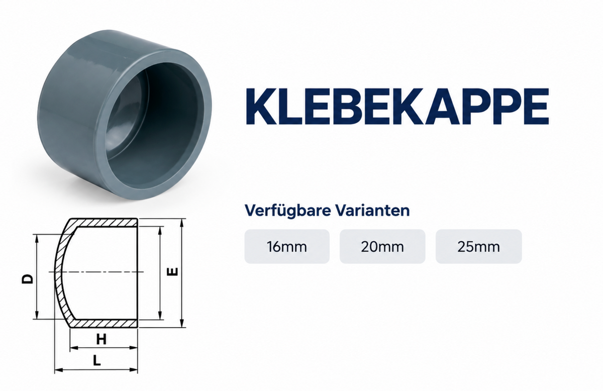 PVC Klebekappe PN16