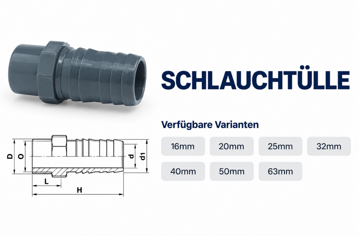 PVC Schlauchtülle PN 16