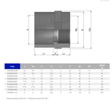 PVC Gewindemuffe mit 2x Innengewinde PN 16