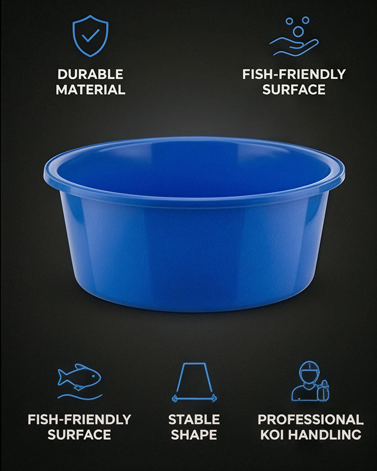 Blaue robuste Kunststoffschale mit fischfreundlicher Oberfläche für Koi Transport