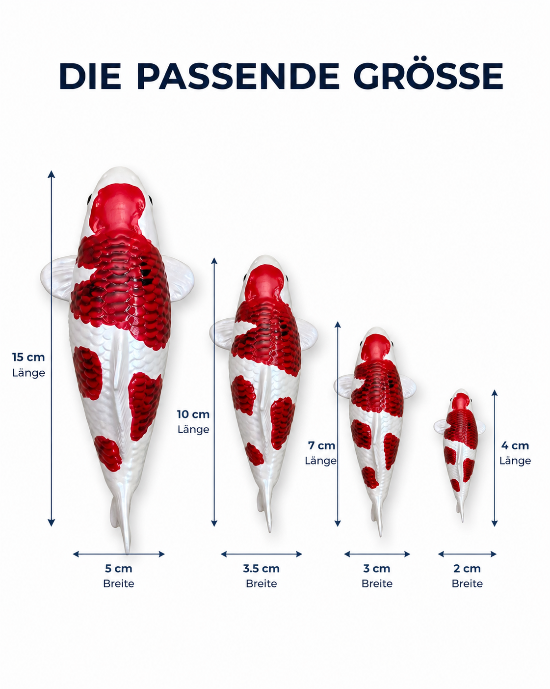 Limitierte Koi Figur Goromo 2 – handbemalte Koi Figuren stilvolle Teich- & Gartendekoration