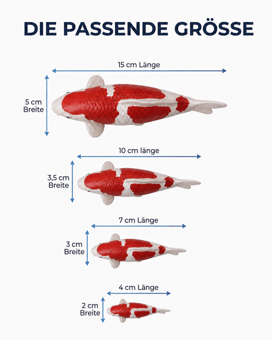 Limitierte Koi Figur Kohaku 1 handbemalte Koi Figuren stilvolle Teich- & Gartendekoration
