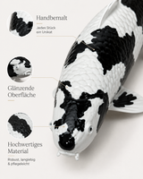 Limitierte Koi Figur Shiro Utsuri – handbemalte Koi Figuren stilvolle Teich- & Gartendekoration