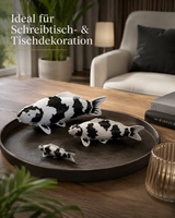 Limitierte Koi Figur Shiro Utsuri – handbemalte Koi Figuren stilvolle Teich- & Gartendekoration
