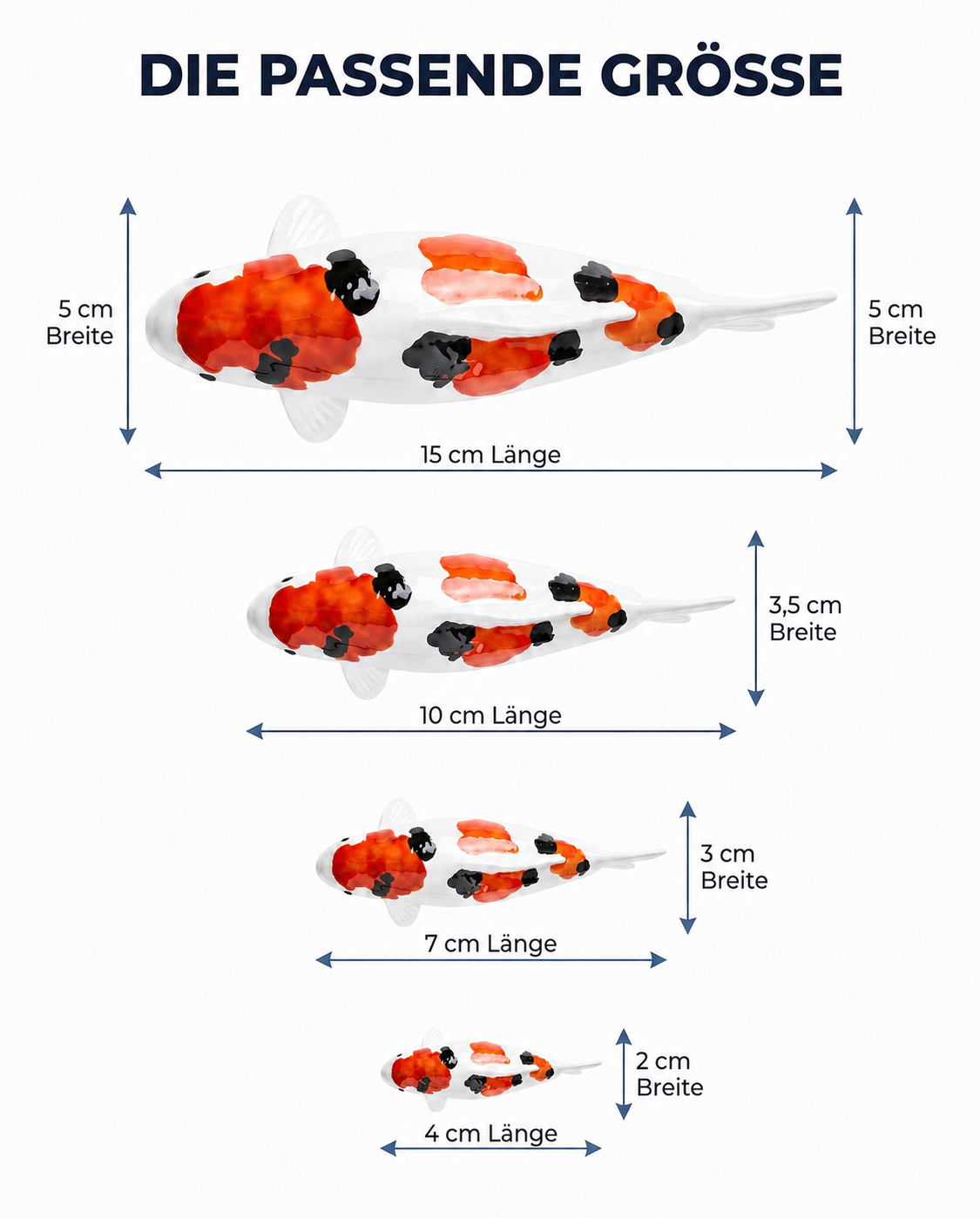 Limitierte Koi Figur Yamatonishiki - handbemalte Koi Figuren stilvolle Teich- & Gartendekoration