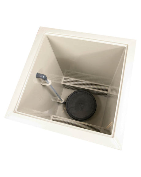 Innenansicht BK60 Biokammer mit Luftscheibe und Filtermedium
