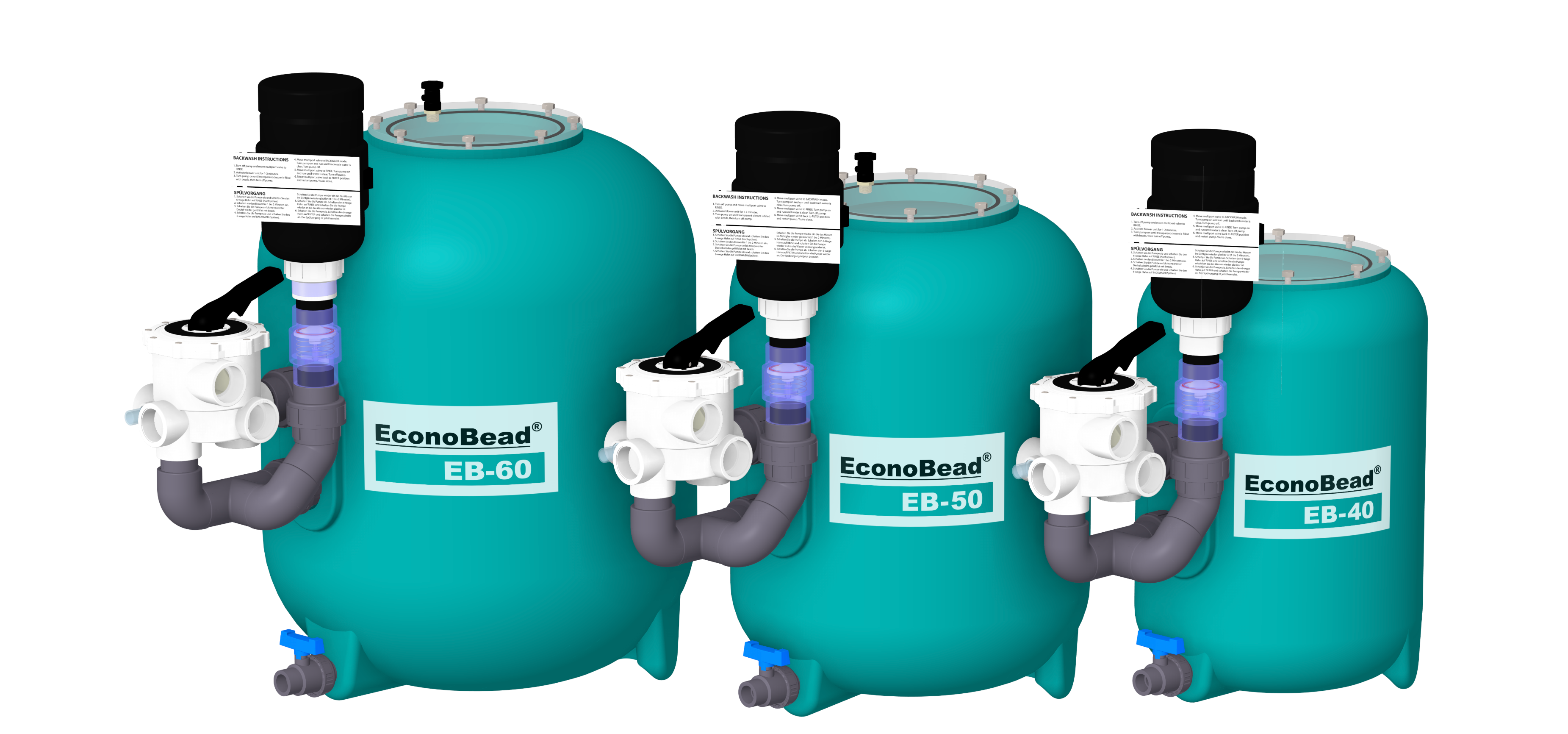 EconoBead EB Beadfilter mit 6-Wege-Ventil und Blower
