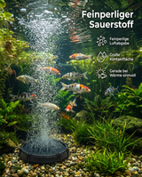 EPDM Membranbelüfter für Koiteich, Gartenteich Zierteich mit feinperliger Luftabgabe, Mikroblasen, Sauerstoffeintrag, Wasserbewegung und gleichmäßiger Teichbelüftung.