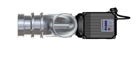 FlowFriend Pro RF144, Draufsicht, High-Flow Teichpumpe, Pumpensteuerung, Drehzahlregelung, 110 m³/h, Filterpumpe, Koiteichanlage, Trommelfiltertechnik, Aquakultur, Umwälzsystem, Edelstahlhydraulik, 125 mm Anschluss, Großteichpumpe, professionelle Wassertechnik