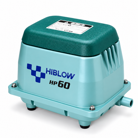 Hiblow Luftpumpe Teichbelüfter Koiteich Belüfter Sauerstoffpumpe Teich Membranpumpe Aquarium Luftpumpe leise energieeffizient langlebig Teichbelüftung Filterbelüftung Fischteich