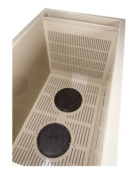 Innenansicht Biokammer BK450 mit Luftscheiben und Filtermedium