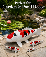 Limitierte Koi Figur Sanke  – handbemalte Koi Figuren stilvolle Teich- & Gartendekoration