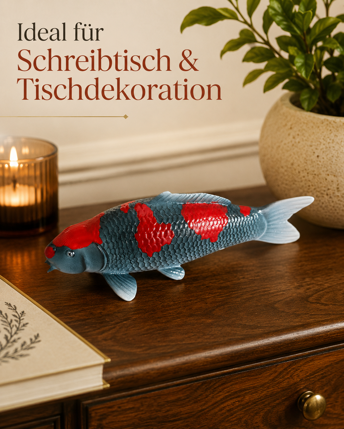 Limitierte Koi Figur Goshiki – handbemalte Koi Figuren stilvolle Teich- & Gartendekoration